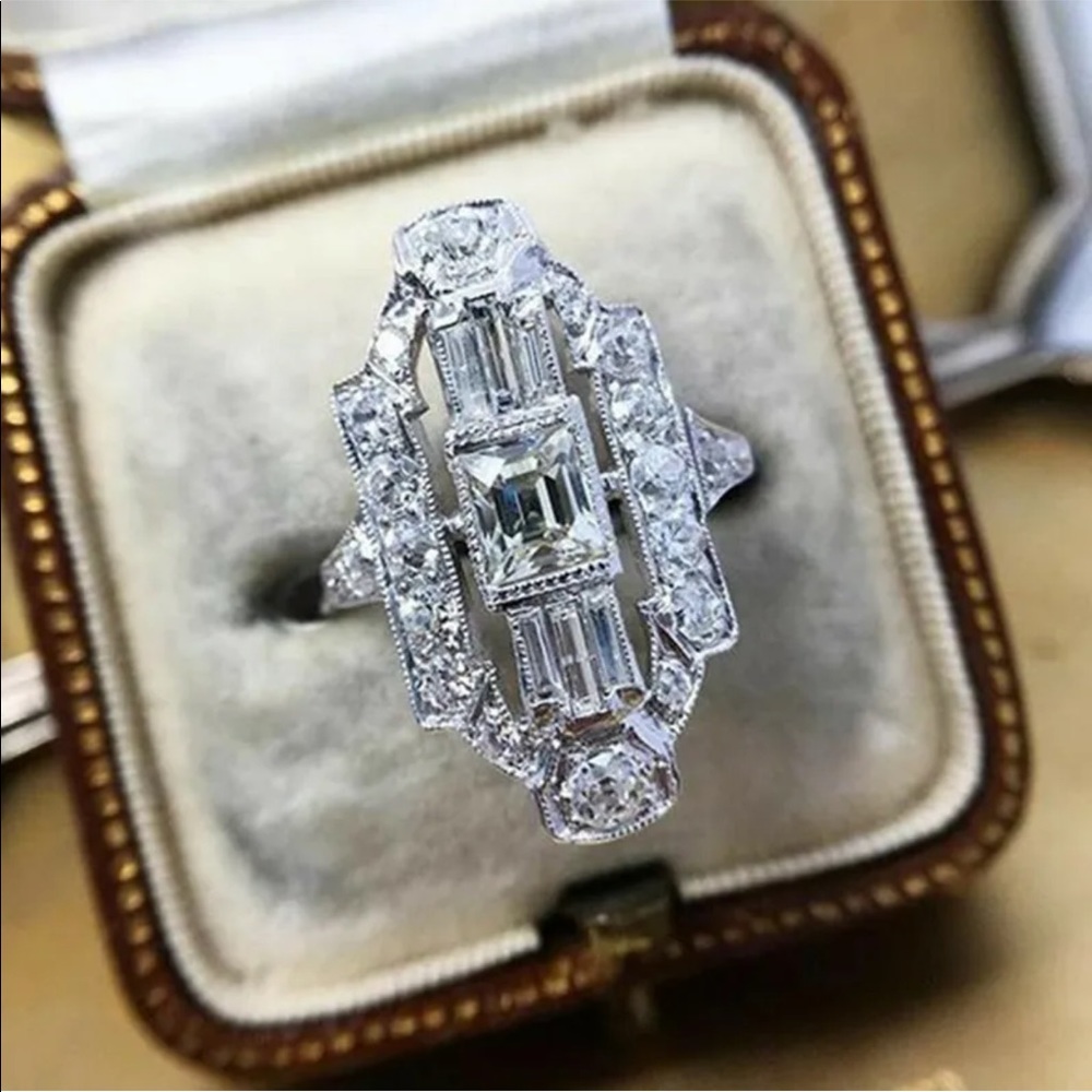 New Creative 925 Silver  Women Wedding Diamond Ring